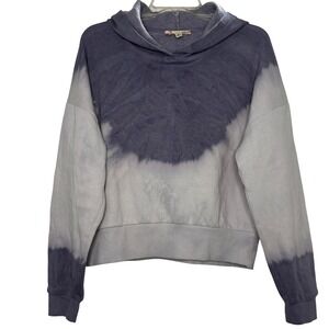 Hippie Rose Boho Indie Softgirl Tie Dye Hoodie Lavender Grey Cozy Pullover L